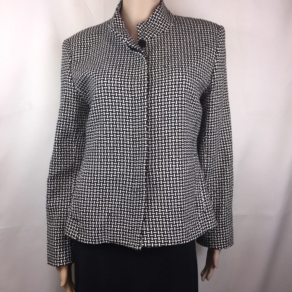 Doncaster Silk B&W Basketweave Jacket